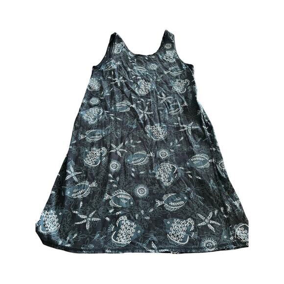 Fresh Produce Women's Black Beach Coverup Seashell Tank Dress Size Small - Picture 1 of 6